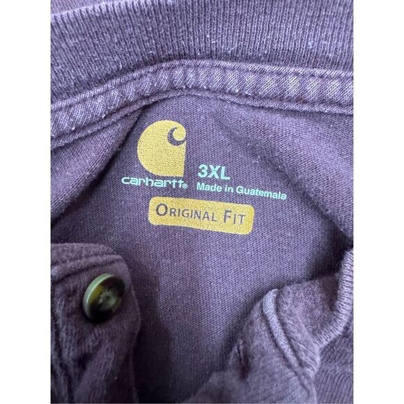 Carhartt Original Fit Mens Burgundy Short Sleeve Pocket Tee Shirt Size 3XL - Picture 6 of 9